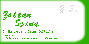 zoltan szina business card